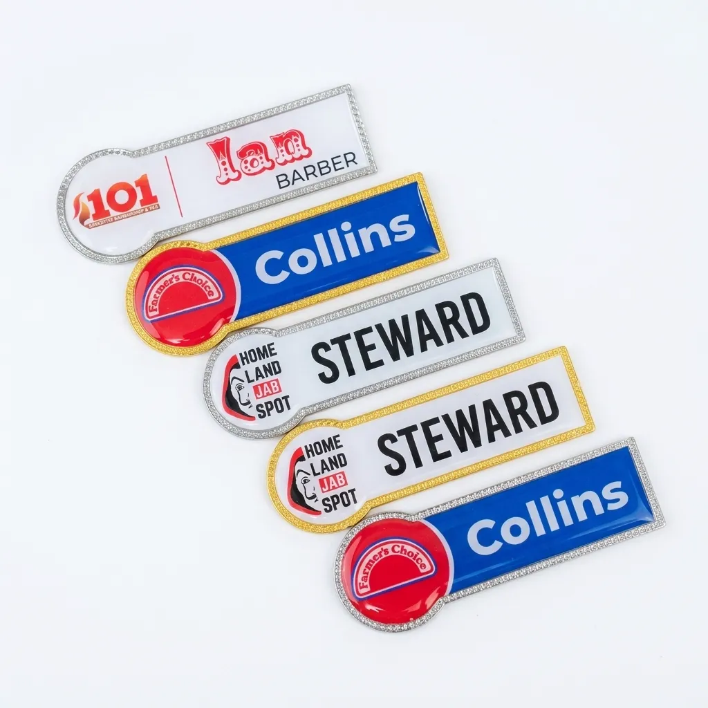 Domed Round Corner Name Tags | Custom Branded Staff Badges
