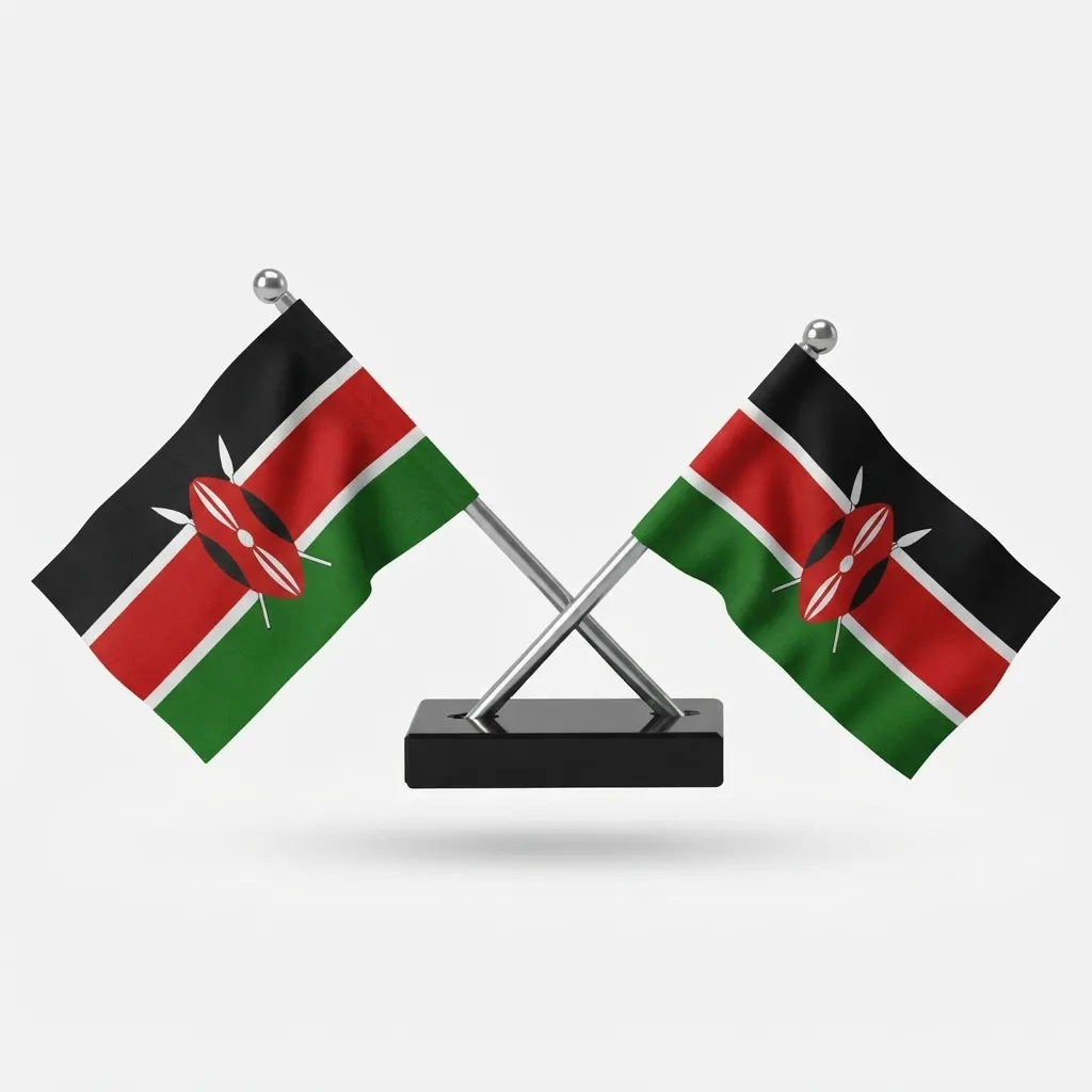 [SKV-MER-DESKFLAG-001] Kenya Desk Flags with Display Stand – Corporate & Event Branding