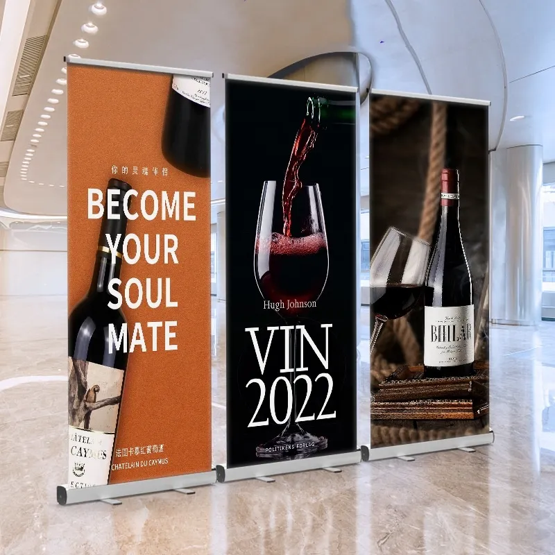Narrow-Base Retractable Rollup Banner Stand | Slim Profile Pull-Up Display – Sokev Studio